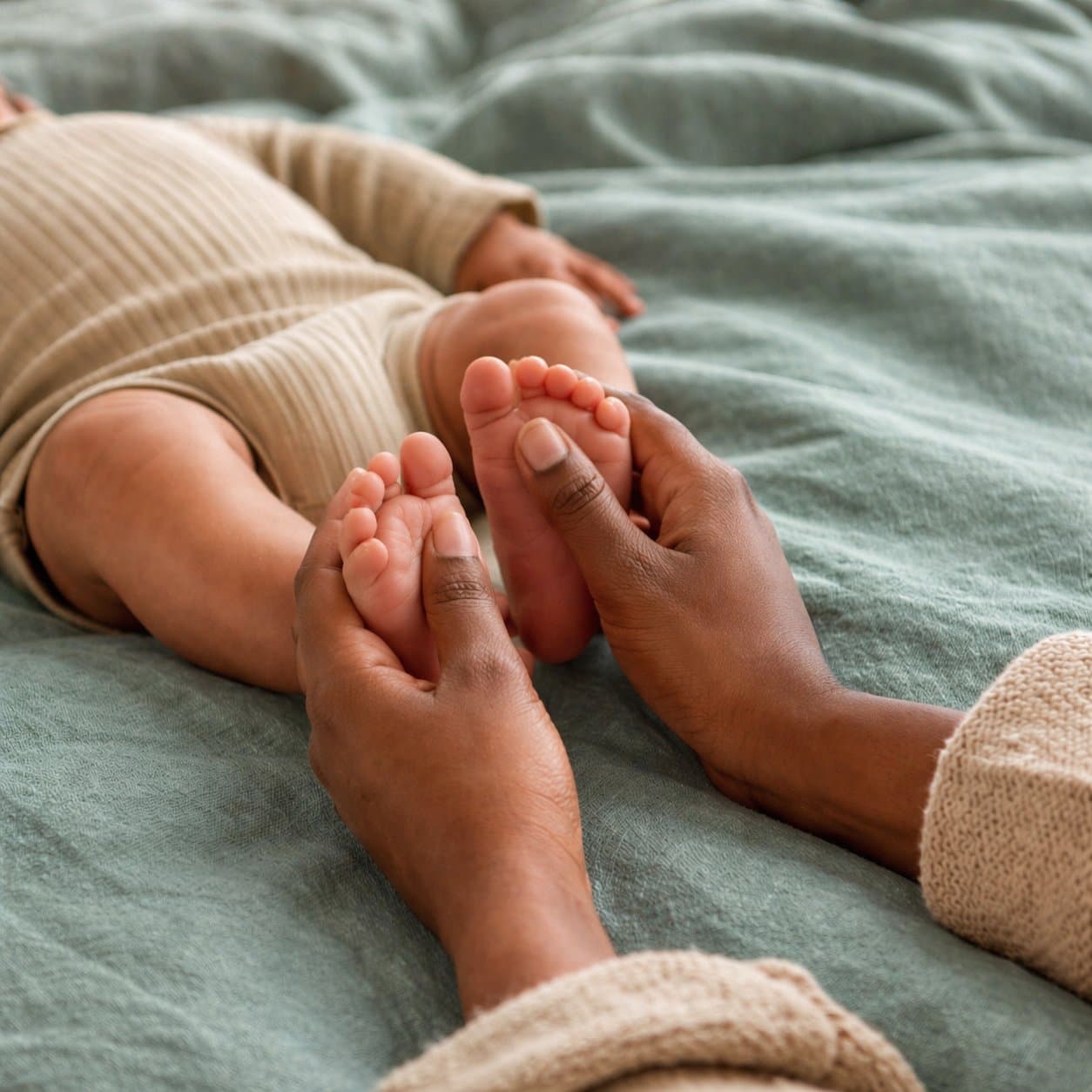 Toddler and caregiver in daily rhythm